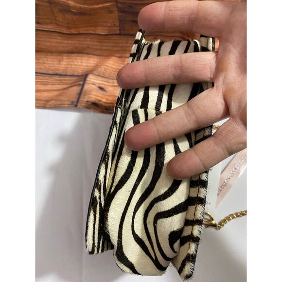 Aqua Zebra-Print Frame Crossbody – 100% Exclusive Color Black/White NIP - Picture 8 of 12